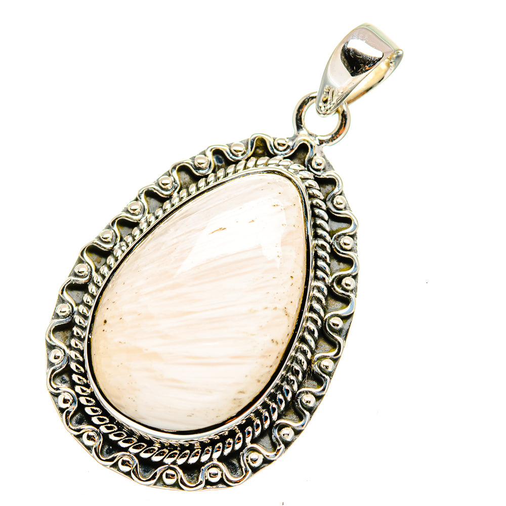 White Scolecite Pendants handcrafted by Ana Silver Co - PD11131