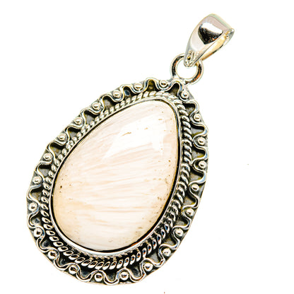 White Scolecite Pendants handcrafted by Ana Silver Co - PD11131