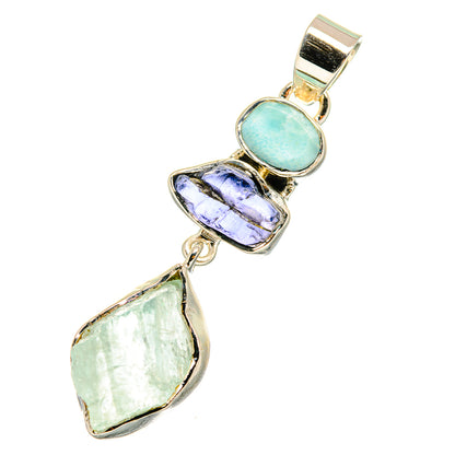 Aquamarine Pendants handcrafted by Ana Silver Co - PD11214