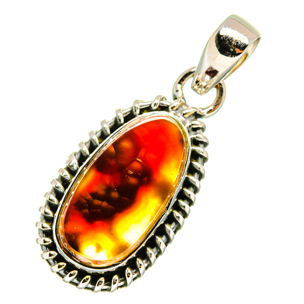 Mexican Fire Agate Pendants handcrafted by Ana Silver Co - PD11236
