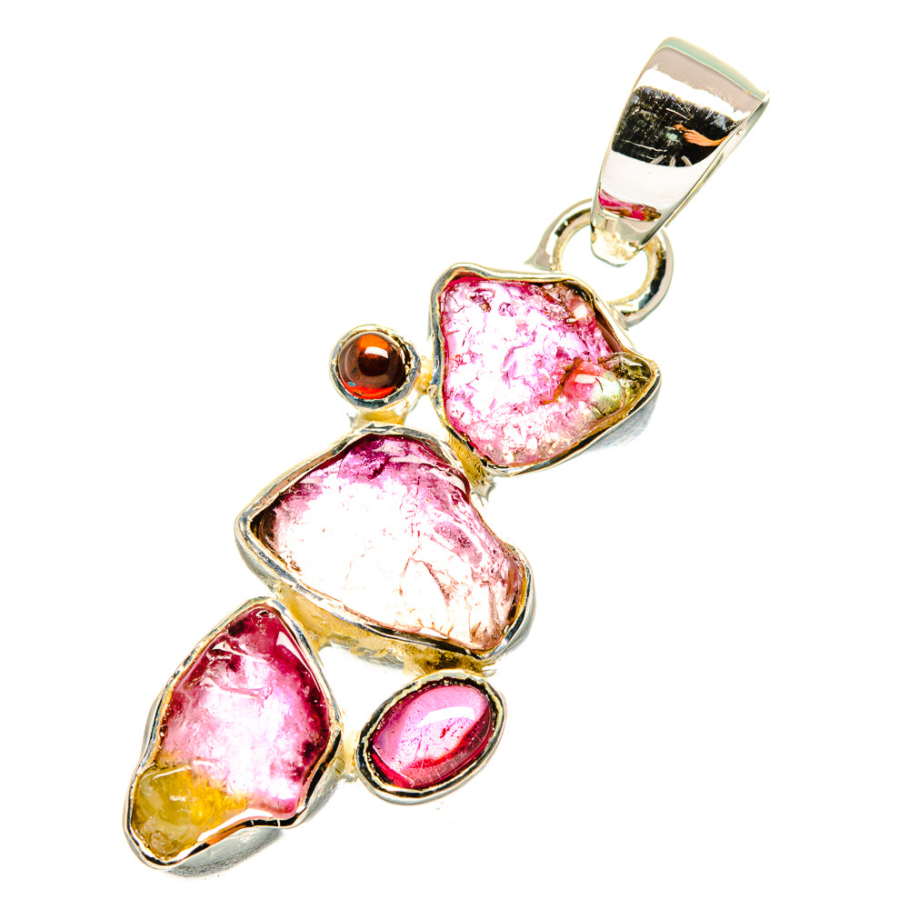 Pink Tourmaline Pendants handcrafted by Ana Silver Co - PD11253