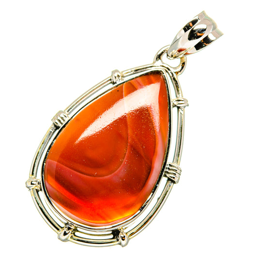 Red Botswana Agate Pendants handcrafted by Ana Silver Co - PD11280