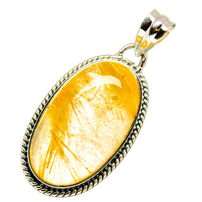 Rutilated Quartz Pendants handcrafted by Ana Silver Co - PD11333