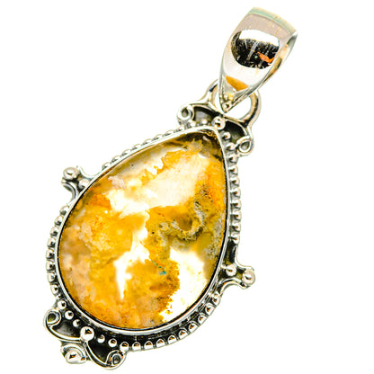 Plume Agate Pendants handcrafted by Ana Silver Co - PD11349