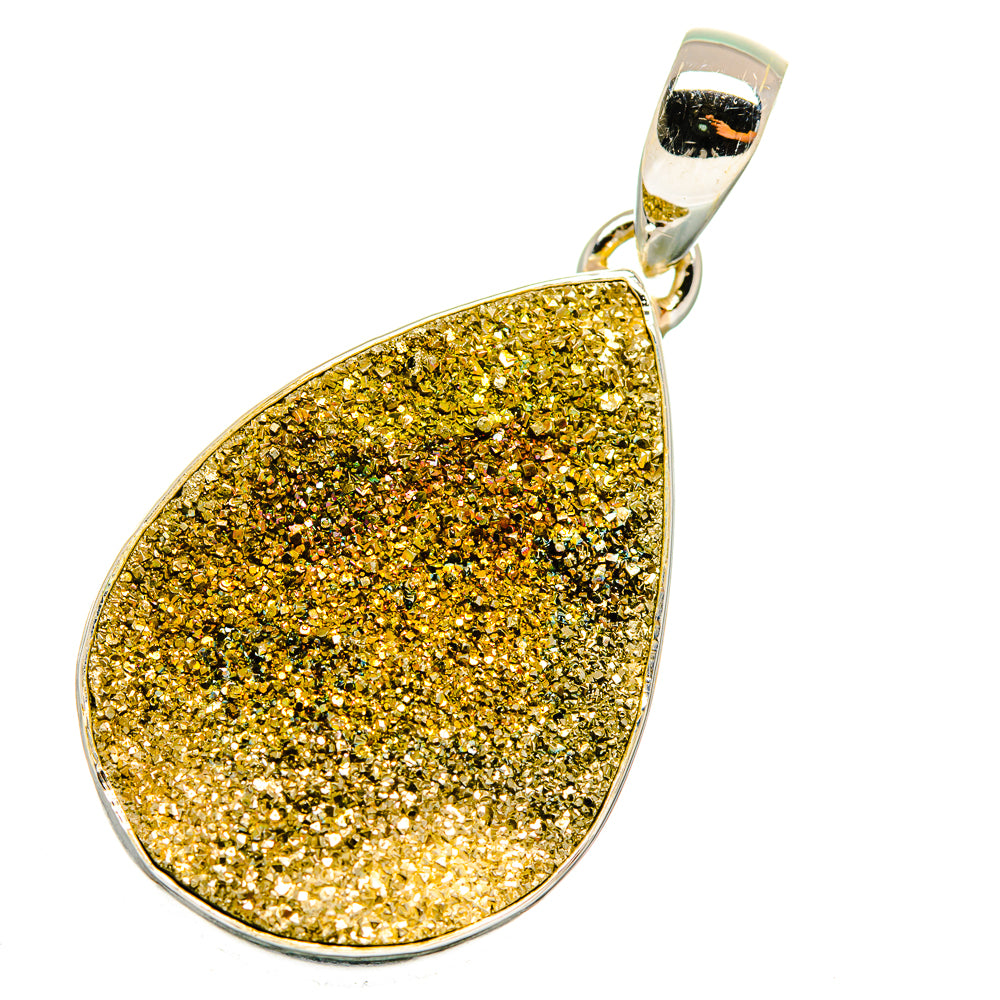 Spectro Pyrite Druzy Pendants handcrafted by Ana Silver Co - PD11360