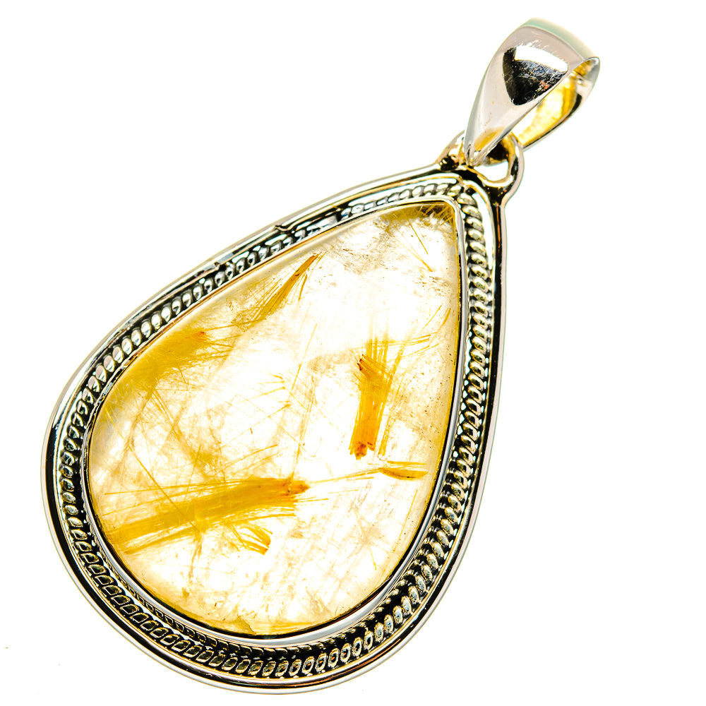 Rutilated Quartz Pendants handcrafted by Ana Silver Co - PD11382