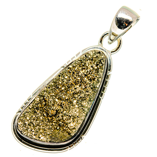 Pyrite Druzy Pendants handcrafted by Ana Silver Co - PD11384
