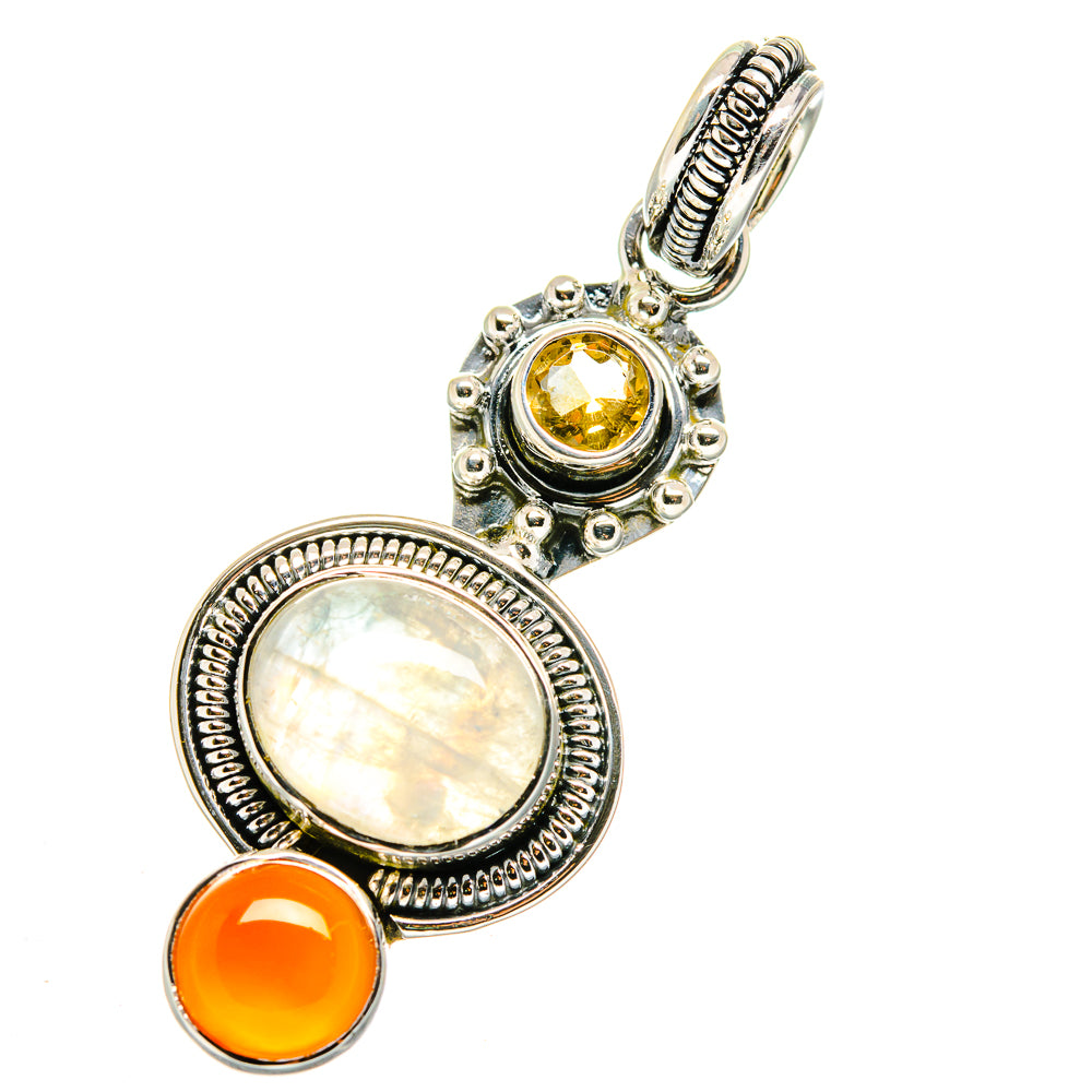 Rainbow Moonstone Pendants handcrafted by Ana Silver Co - PD11424