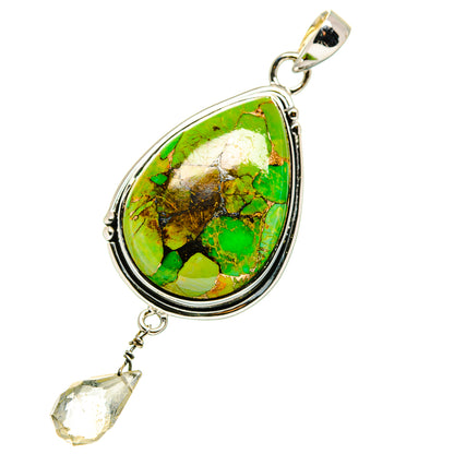 Green Copper Composite Turquoise Pendants handcrafted by Ana Silver Co - PD11426