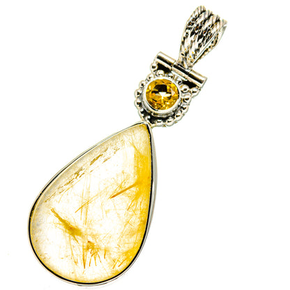 Rutilated Quartz Pendants handcrafted by Ana Silver Co - PD11436