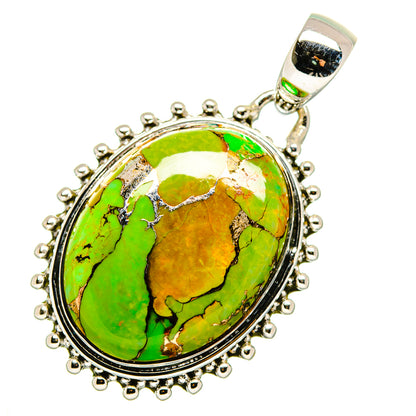 Green Copper Composite Turquoise Pendants handcrafted by Ana Silver Co - PD11438