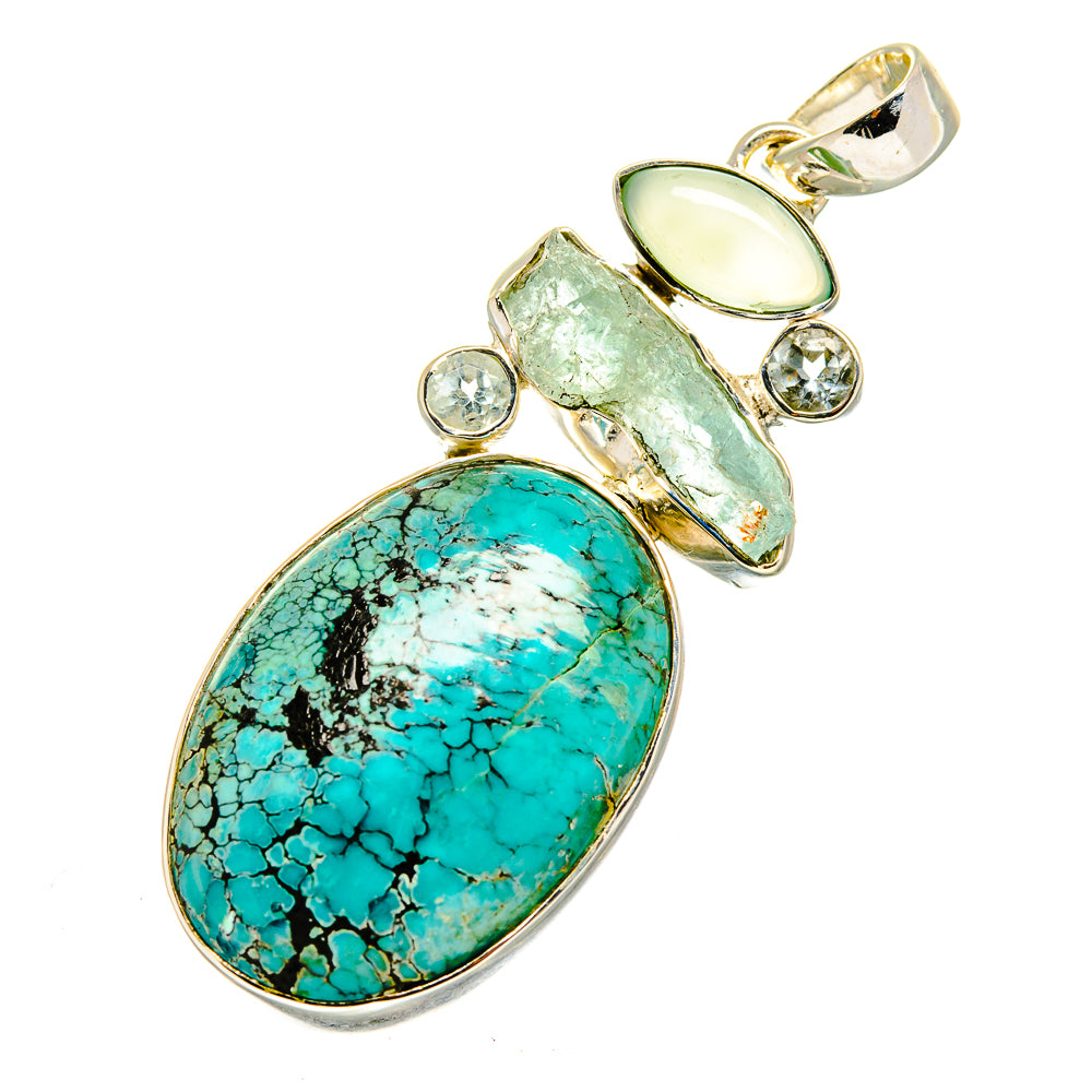 Tibetan Turquoise Pendants handcrafted by Ana Silver Co - PD11465