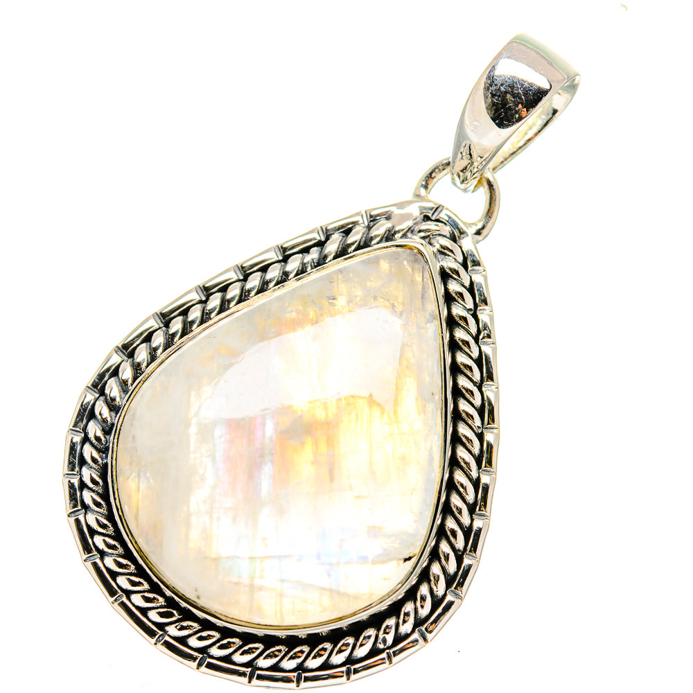 Rainbow Moonstone Pendants handcrafted by Ana Silver Co - PD11468