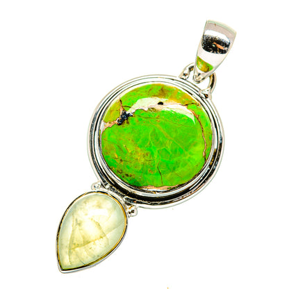 Green Copper Composite Turquoise Pendants handcrafted by Ana Silver Co - PD11507