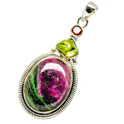 Ruby Zoisite Pendants handcrafted by Ana Silver Co - PD11524