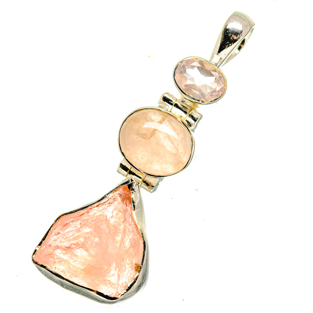 Rose Quartz Pendants handcrafted by Ana Silver Co - PD11534