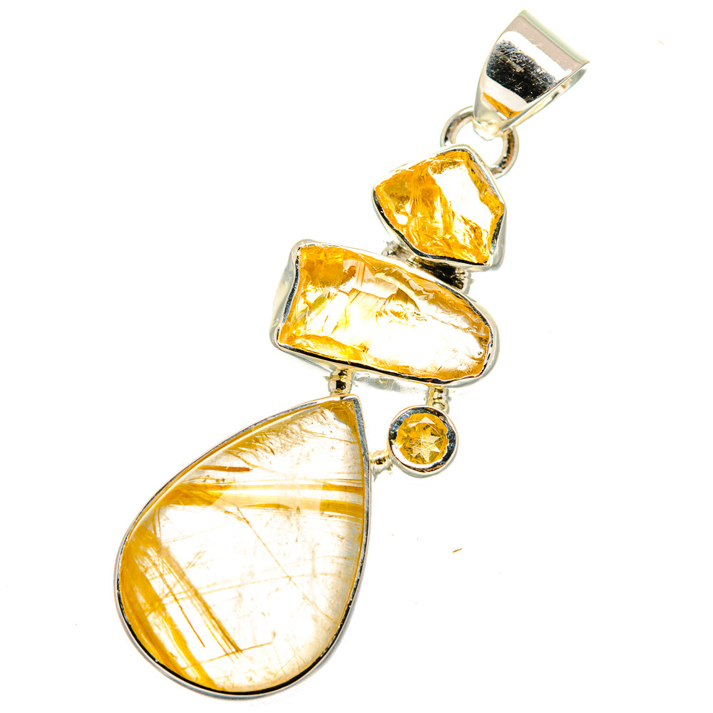 Rutilated Quartz Pendants handcrafted by Ana Silver Co - PD11558