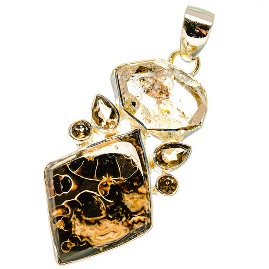 Turritella Agate Pendants handcrafted by Ana Silver Co - PD11559
