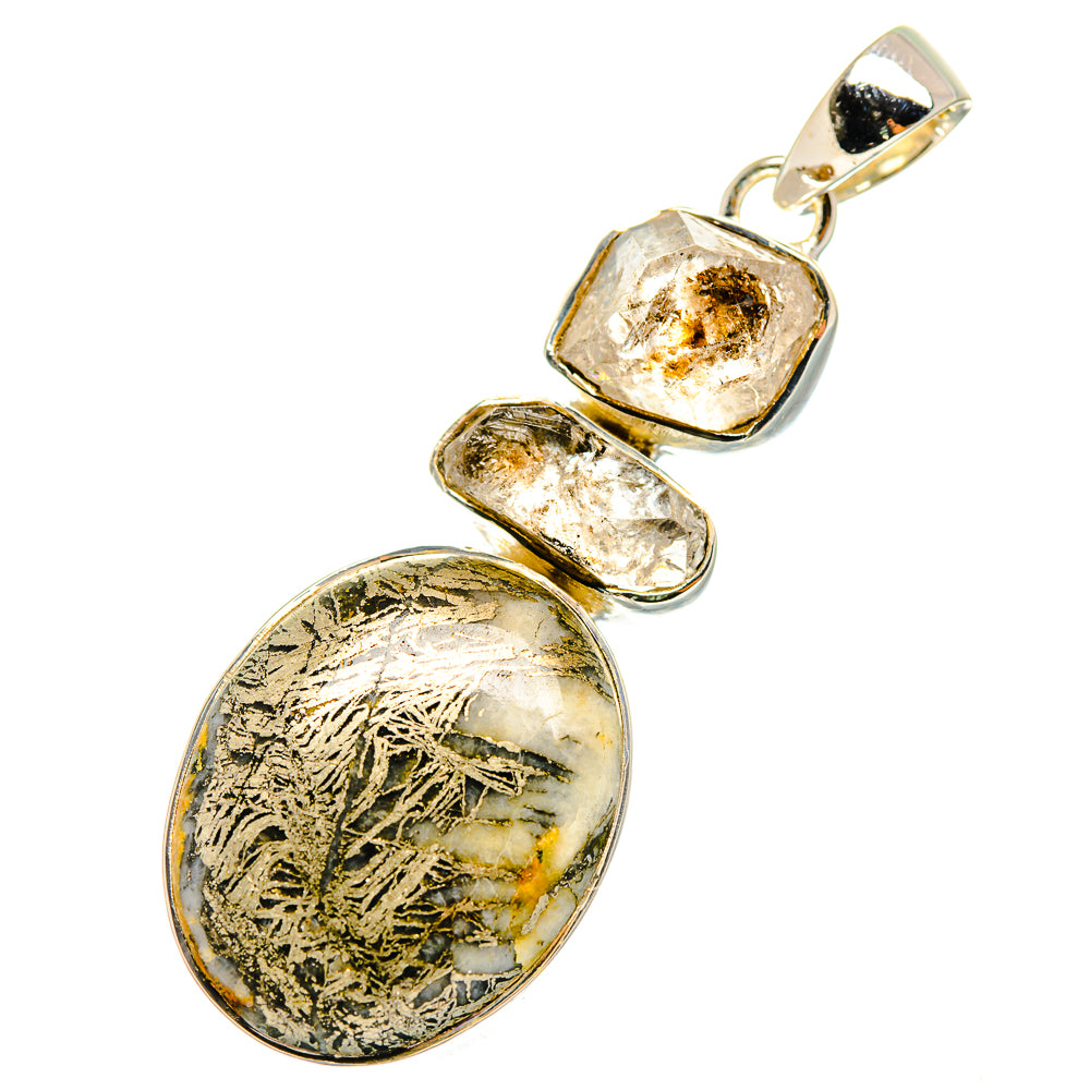 Pyrite Agate Pendants handcrafted by Ana Silver Co - PD11563