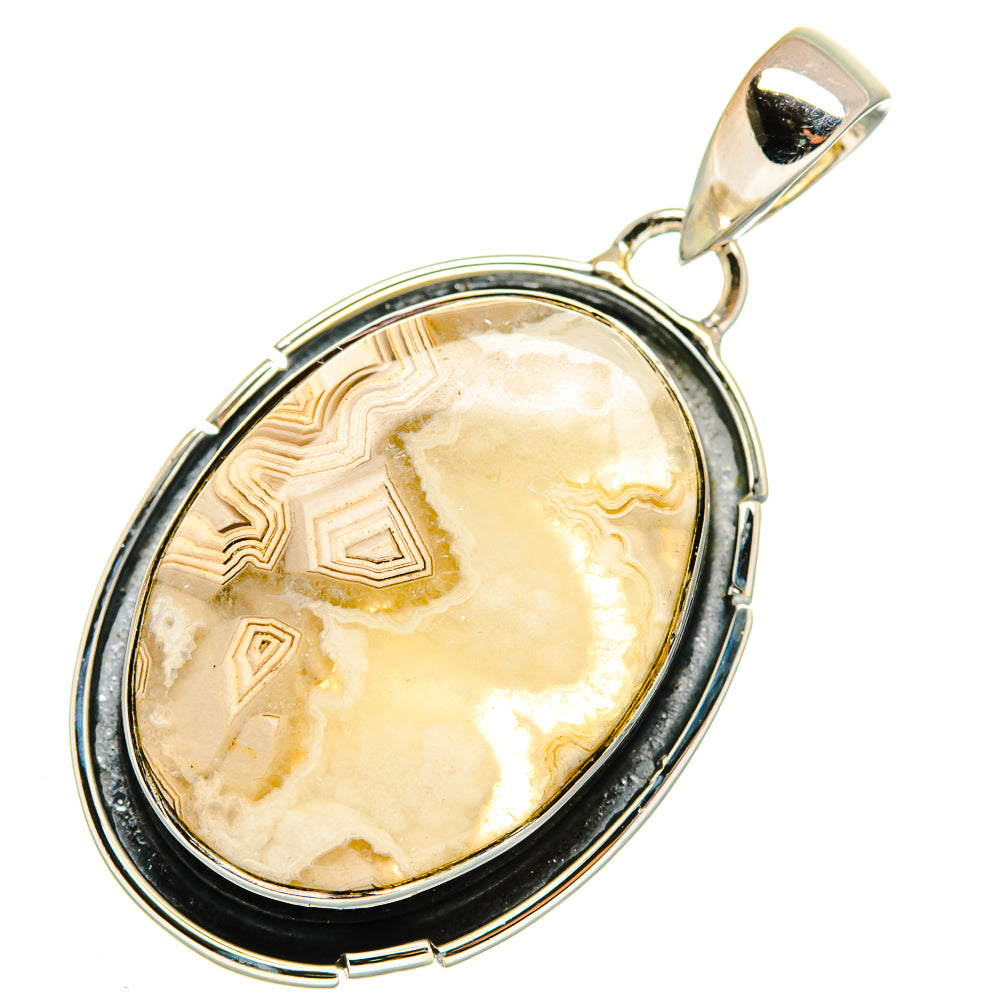 Laguna Lace Agate Pendants handcrafted by Ana Silver Co - PD11583 - Photo 2