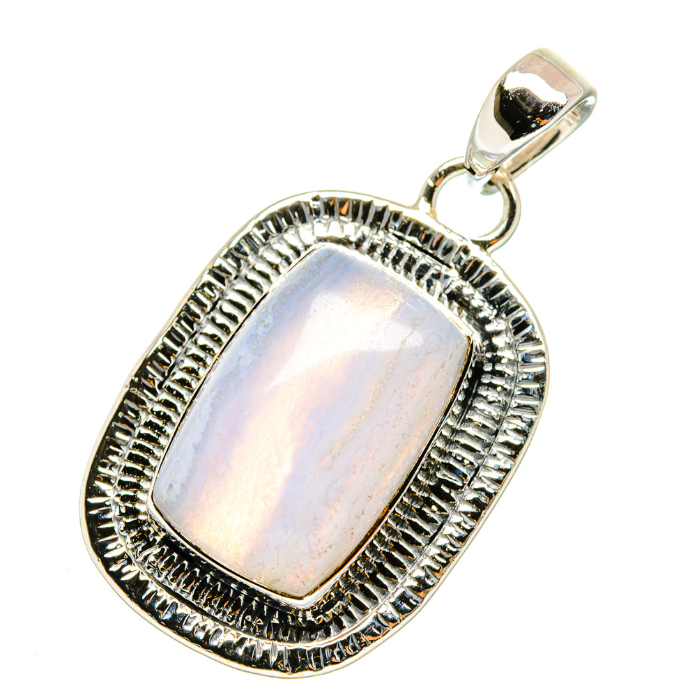 Blue Lace Agate Pendants handcrafted by Ana Silver Co - PD11625