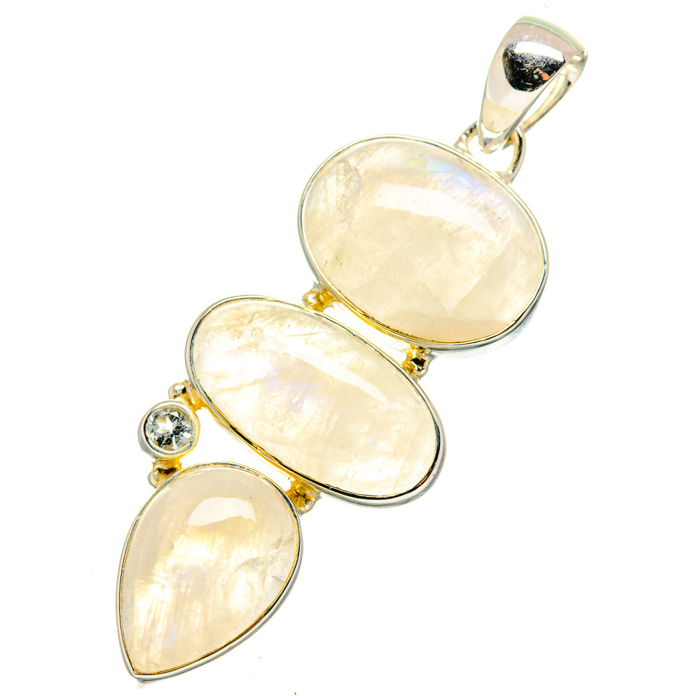 Rainbow Moonstone Pendants handcrafted by Ana Silver Co - PD11638