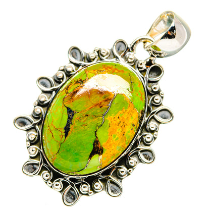 Green Copper Composite Turquoise Pendants handcrafted by Ana Silver Co - PD11643