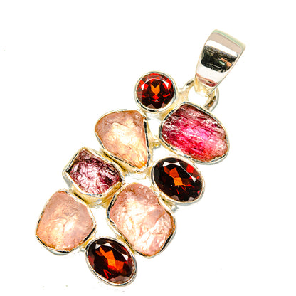 Pink Tourmaline Pendants handcrafted by Ana Silver Co - PD11655