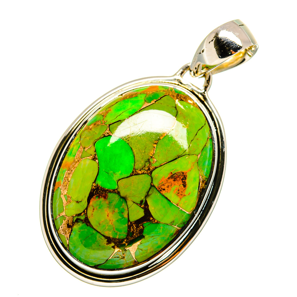 Green Copper Composite Turquoise Pendants handcrafted by Ana Silver Co - PD11795