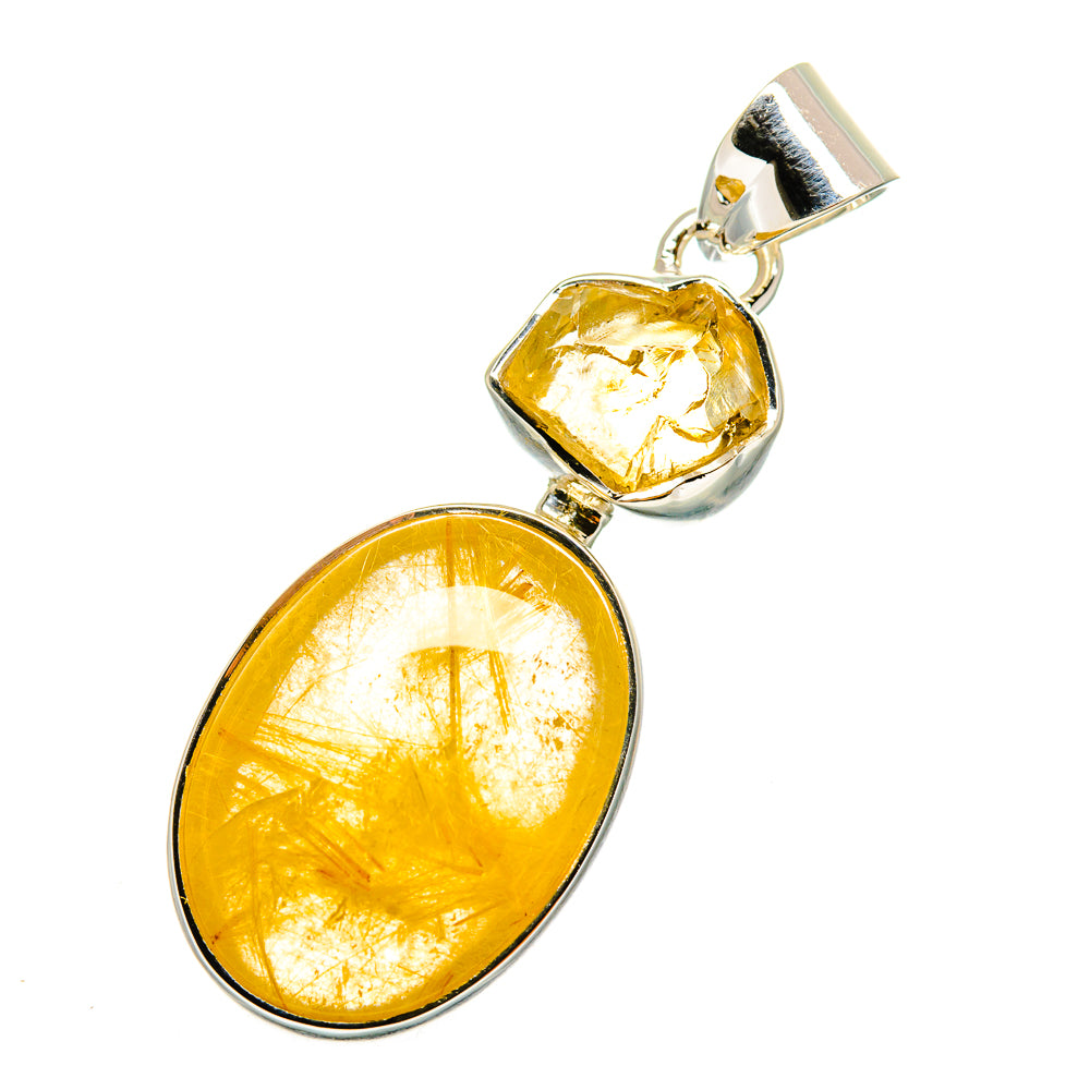Rutilated Quartz Pendants handcrafted by Ana Silver Co - PD11798