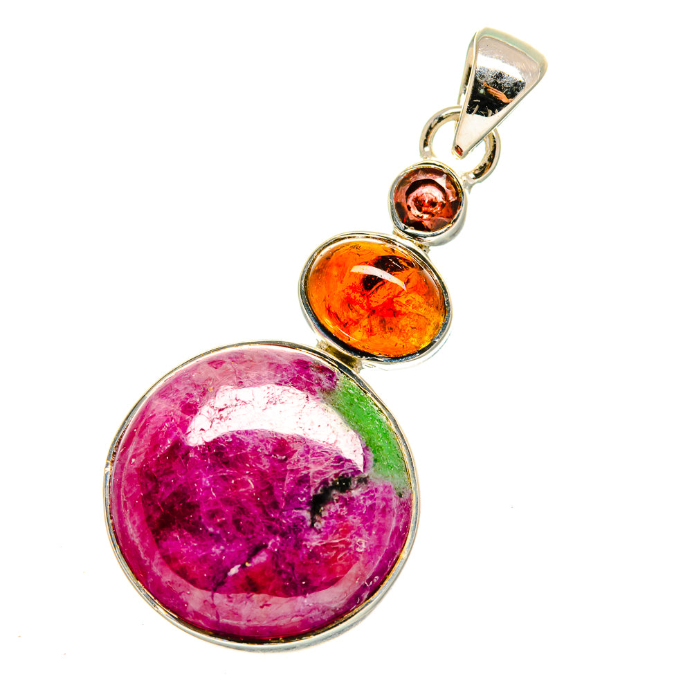 Ruby Zoisite Pendants handcrafted by Ana Silver Co - PD11804