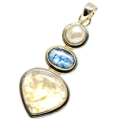 Rainbow Moonstone Pendants handcrafted by Ana Silver Co - PD11809
