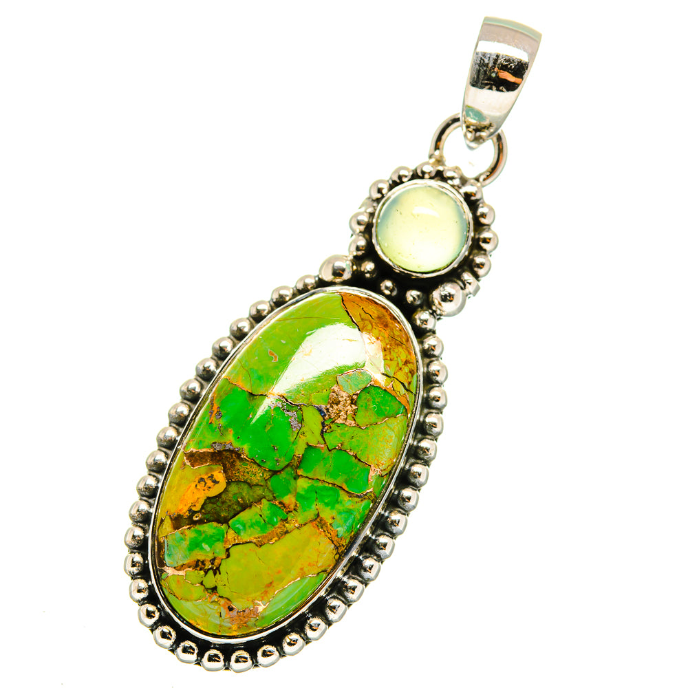 Green Copper Composite Turquoise Pendants handcrafted by Ana Silver Co - PD11811