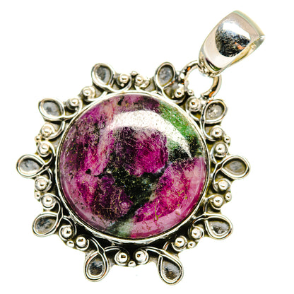 Ruby Zoisite Pendants handcrafted by Ana Silver Co - PD11861