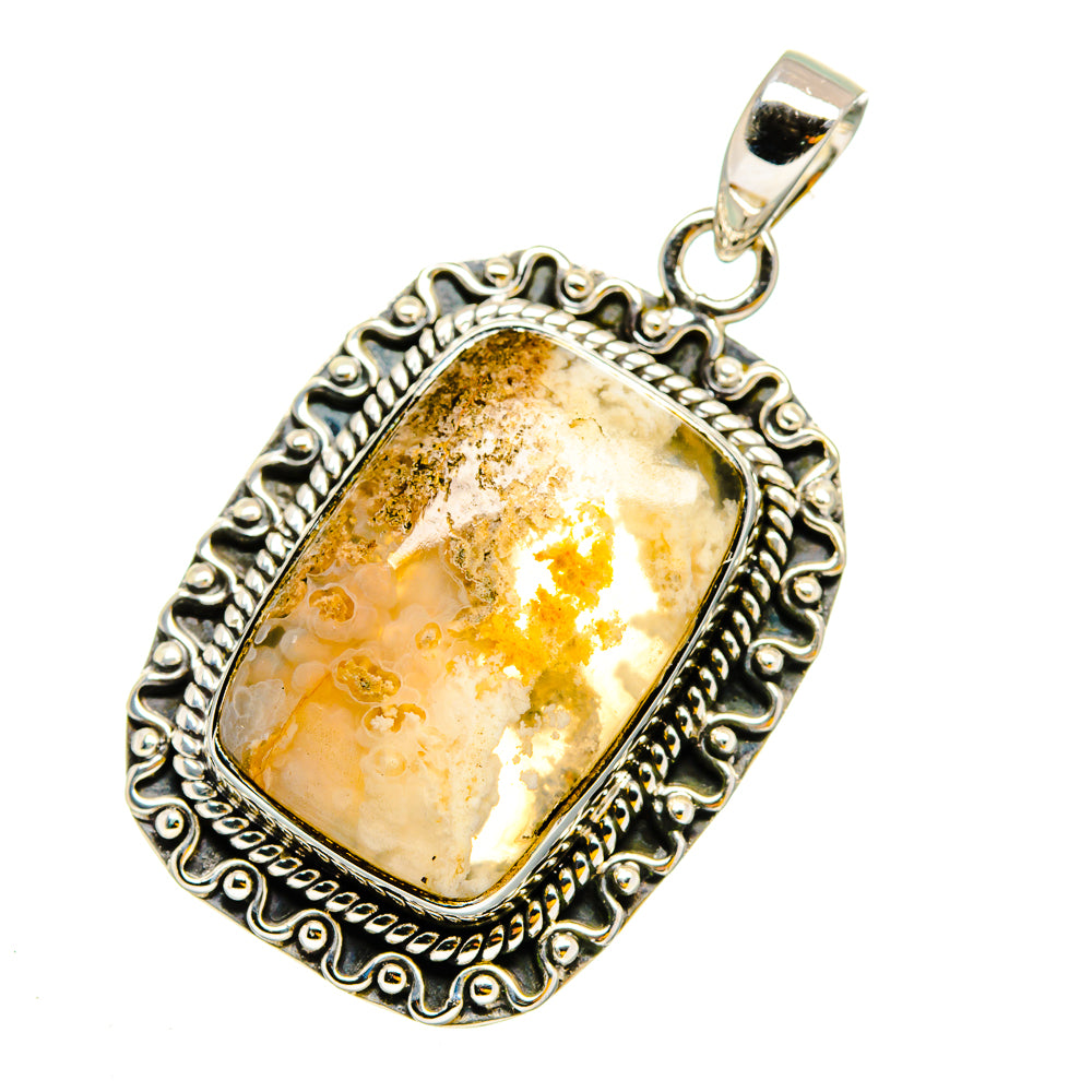 Plume Agate Pendants handcrafted by Ana Silver Co - PD11866