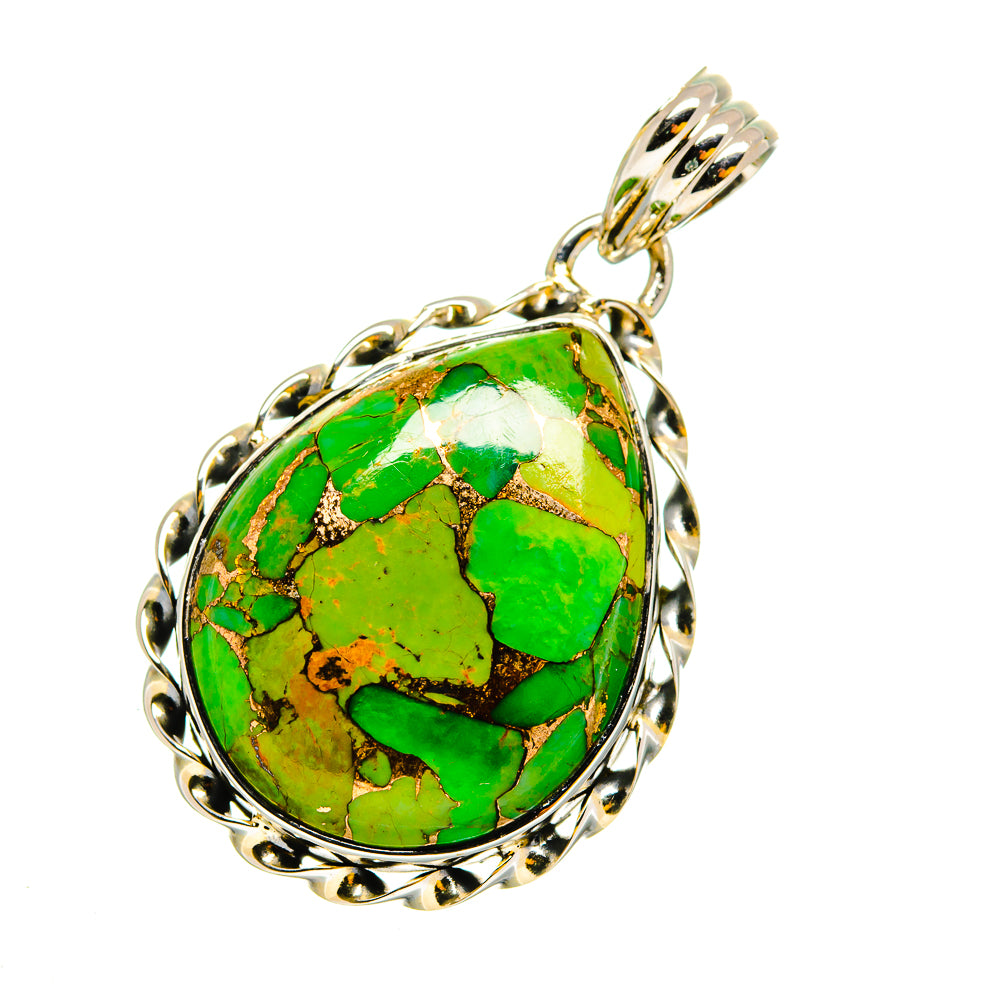 Green Copper Composite Turquoise Pendants handcrafted by Ana Silver Co - PD11901