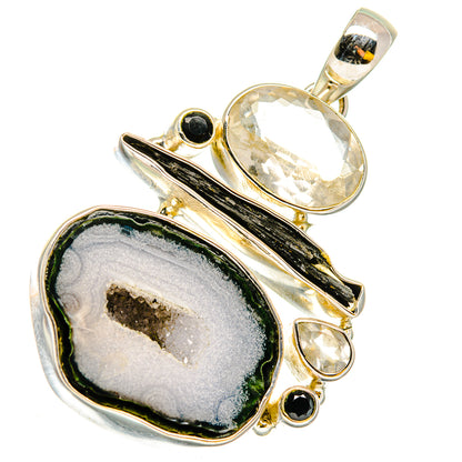 Coconut Geode Slice Pendants handcrafted by Ana Silver Co - PD11938
