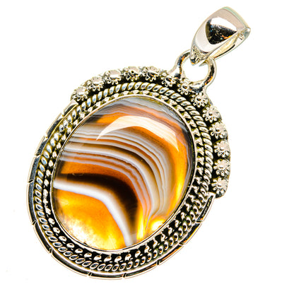 Botswana Agate Pendants handcrafted by Ana Silver Co - PD11987