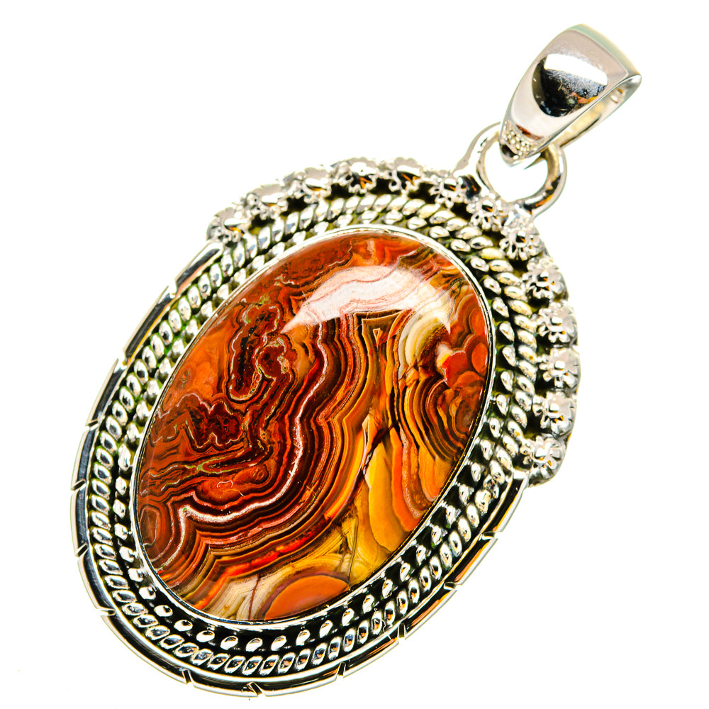 Crazy Lace Agate Pendants handcrafted by Ana Silver Co - PD12014