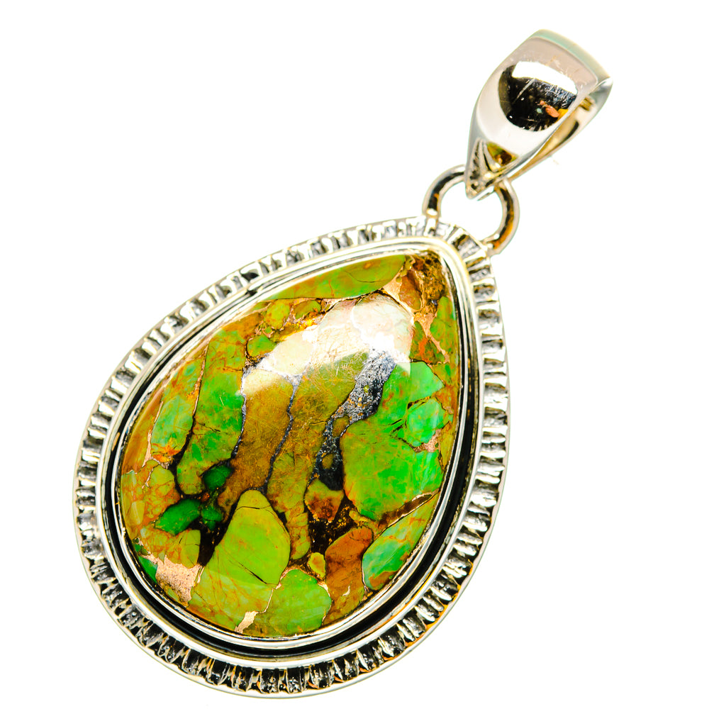 Green Copper Composite Turquoise Pendants handcrafted by Ana Silver Co - PD12024