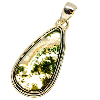 Green Moss Agate Pendants handcrafted by Ana Silver Co - PD12038