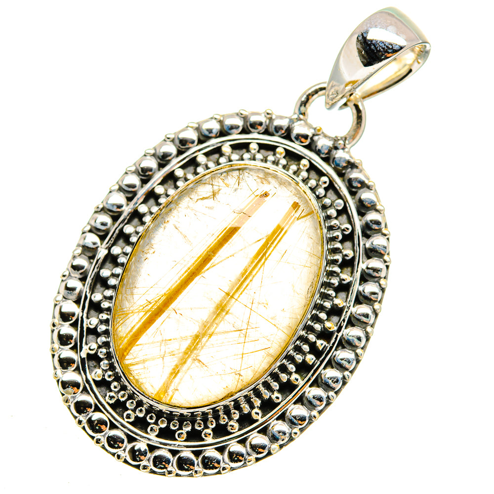 Rutilated Quartz Pendants handcrafted by Ana Silver Co - PD12069