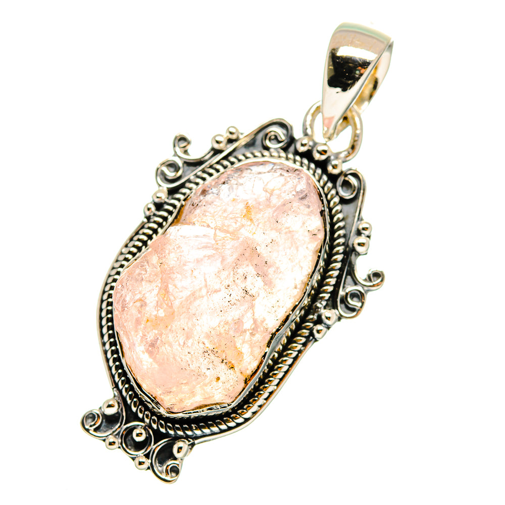 Rose Quartz Pendants handcrafted by Ana Silver Co - PD12094
