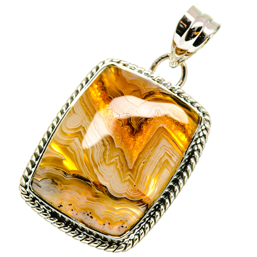 Laguna Lace Agate Pendants handcrafted by Ana Silver Co - PD12105