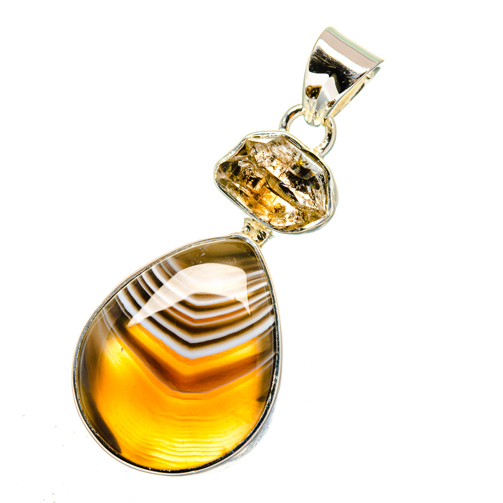 Botswana Agate Pendants handcrafted by Ana Silver Co - PD12113