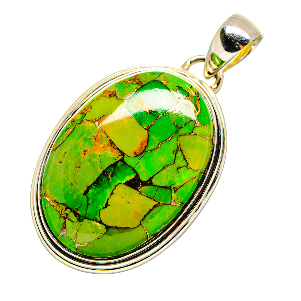 Green Copper Composite Turquoise Pendants handcrafted by Ana Silver Co - PD12119