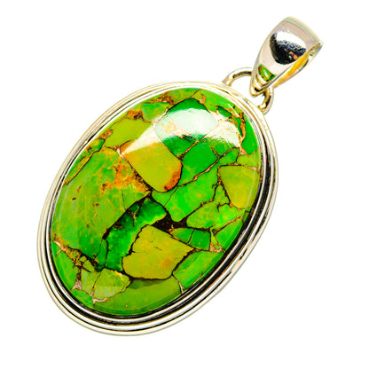 Green Copper Composite Turquoise Pendants handcrafted by Ana Silver Co - PD12119