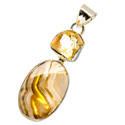 Laguna Lace Agate Pendants handcrafted by Ana Silver Co - PD12136