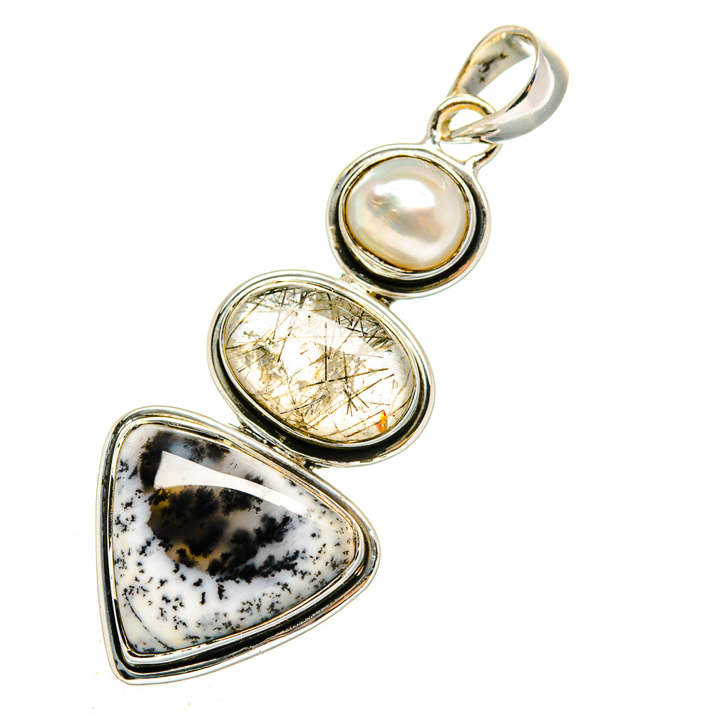 Dendritic Opal Pendants handcrafted by Ana Silver Co - PD12137