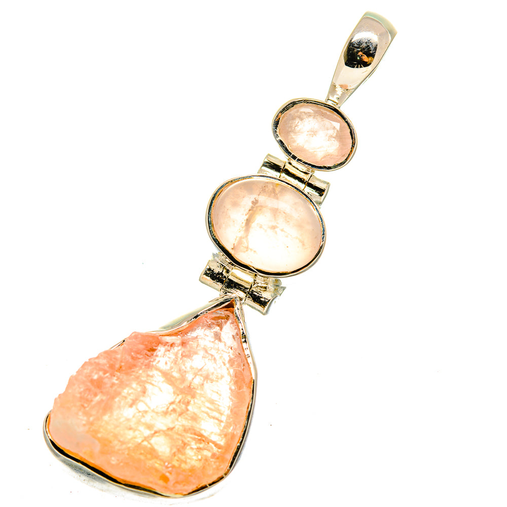 Rose Quartz Pendants handcrafted by Ana Silver Co - PD12153